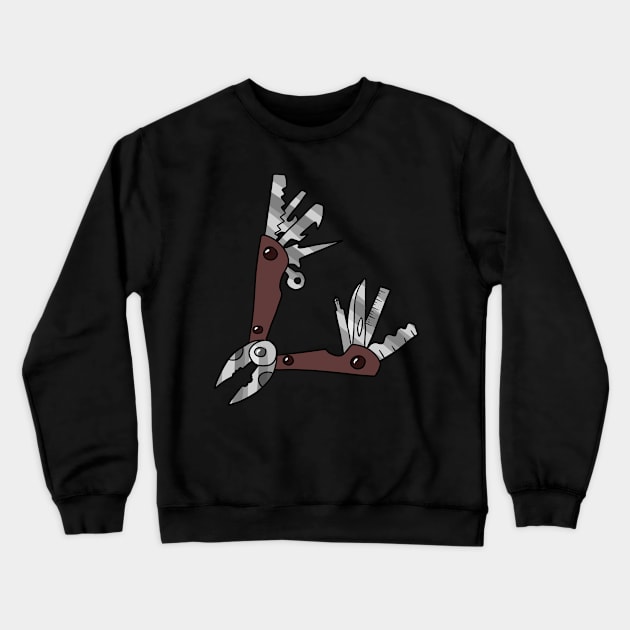 Multi-Tool Pocket Knife Crewneck Sweatshirt by saradaboru